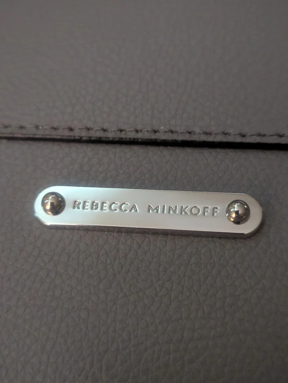 Rebecca Minkoff Stella  North South Gray Pebbled Leather Tote Silver Interior